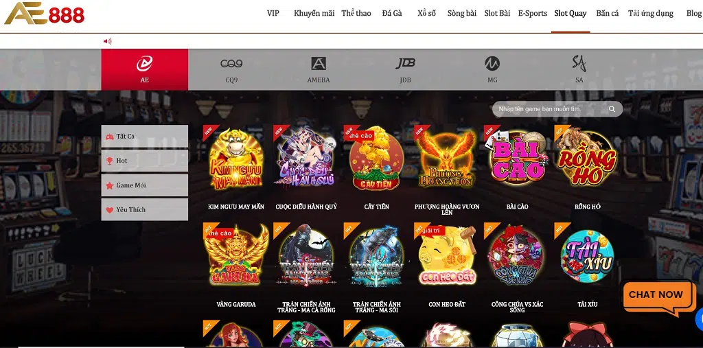Các game cá cược tại AE888
